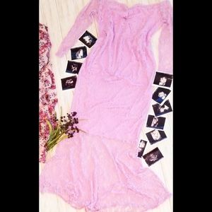 Lace Purple Maternity Photoshoot Dress